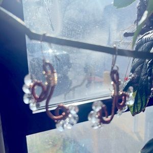 Cute earrings handmade  color brown